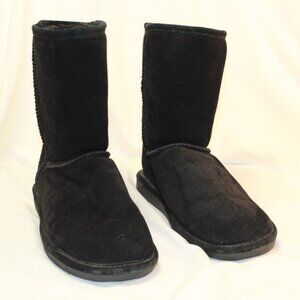 Bearpaw Size 10 Black Suede EVA Wool Lined Boots -  S410W Short